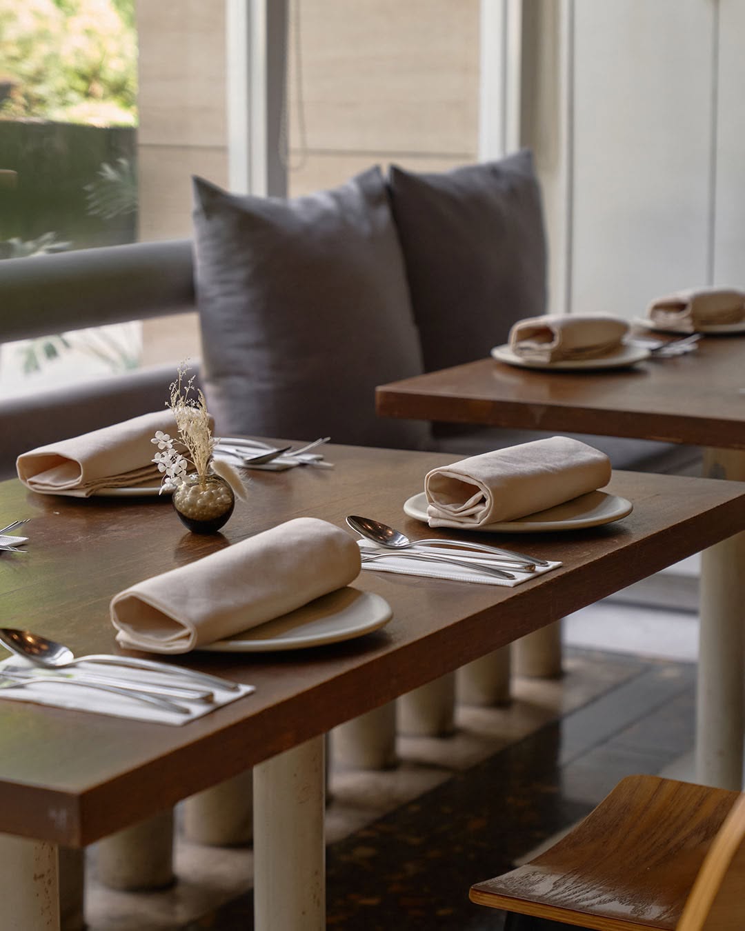 The dining room — a clean slate, soon to be filled with familiar plates